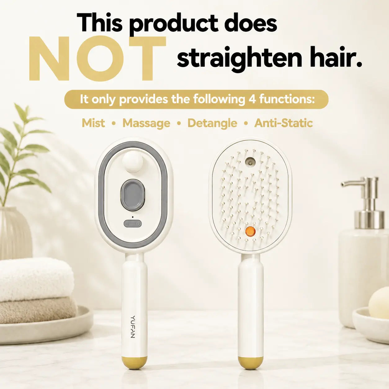 Electric Spray Air Cushion Massage Comb – Self-Cleaning, Anti-Tangle, Anti-Static, Volumizing Hair Brush with Essential Oil Mist Aromatherapy for Hair Care