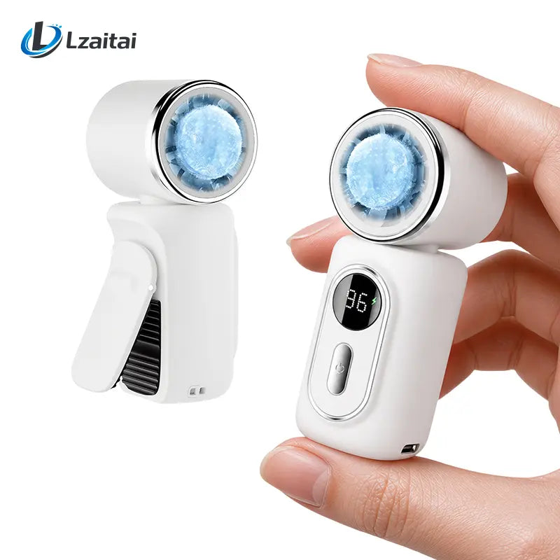 Clip on Mini Fan Cooling Compress, Portable Handheld Fan,5-Speeds, 3000Mah Long Battery. Wearable Clip for Umbrella and Bags. Small Rechargeable Personal Fan for Summer Camping and Outdoor Stroller,Travel Protection Usb