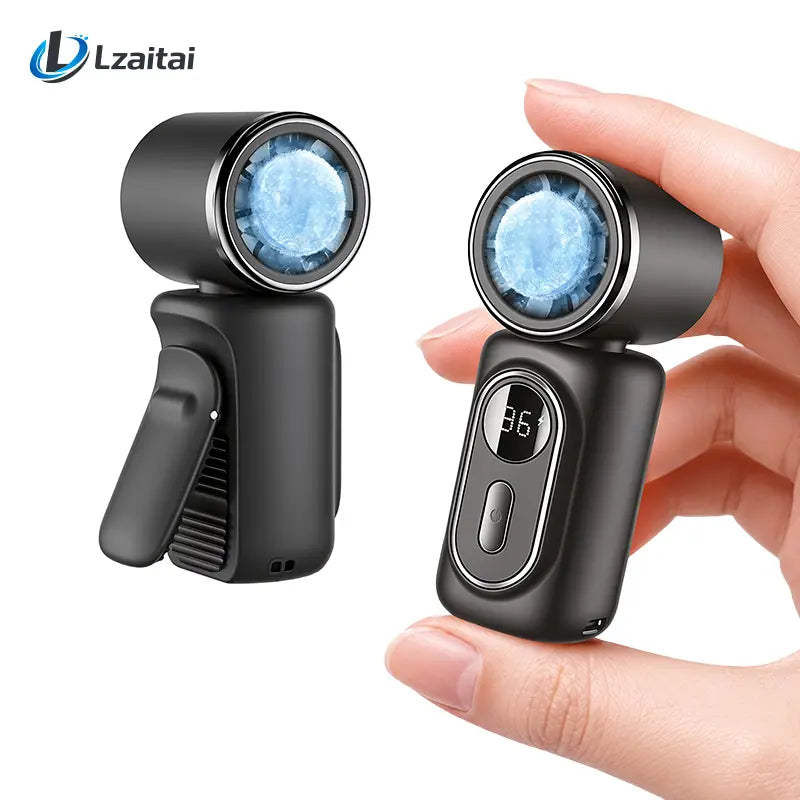 Clip on Mini Fan Cooling Compress, Portable Handheld Fan,5-Speeds, 3000Mah Long Battery. Wearable Clip for Umbrella and Bags. Small Rechargeable Personal Fan for Summer Camping and Outdoor Stroller,Travel Protection Usb