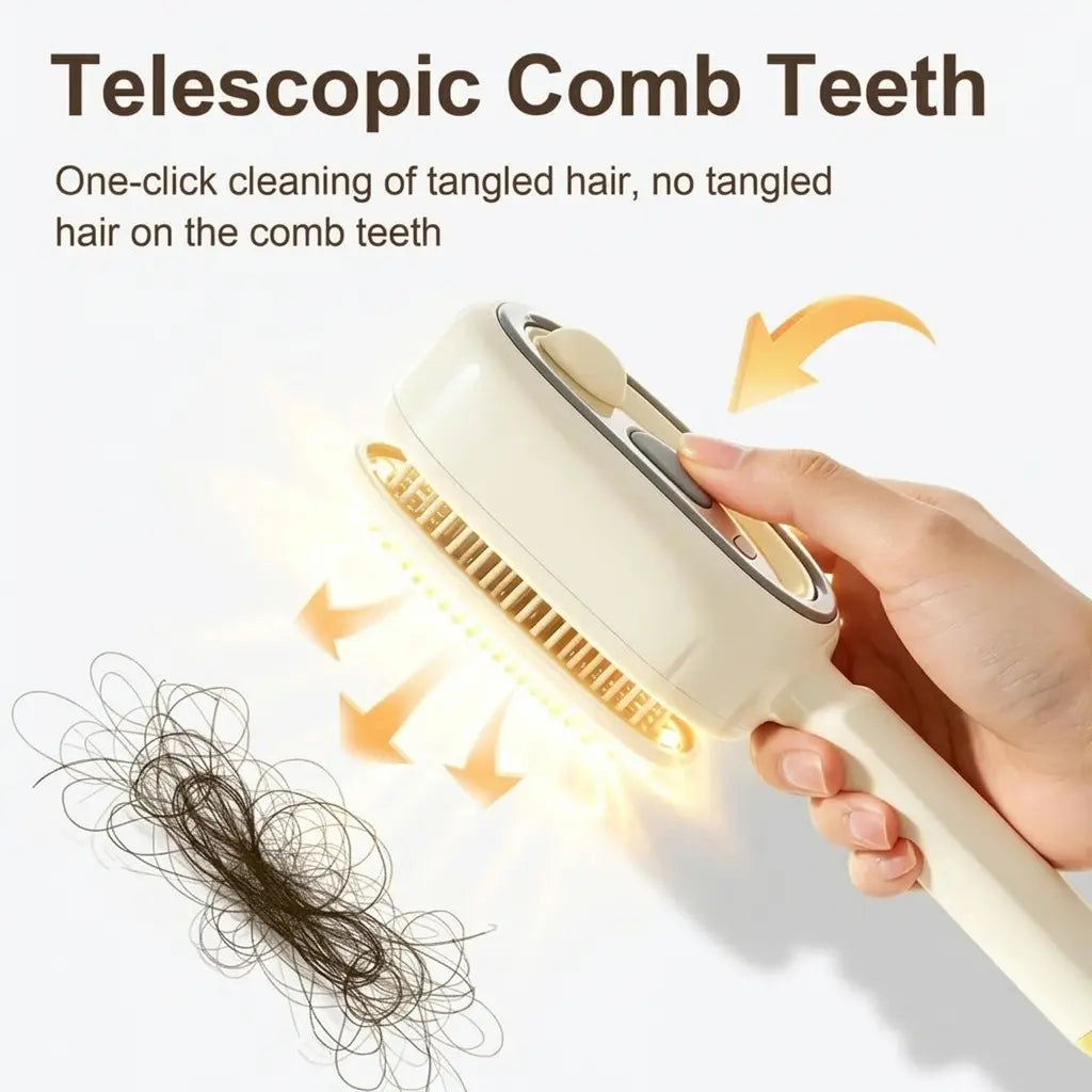 Electric Spray Air Cushion Massage Comb – Self-Cleaning, Anti-Tangle, Anti-Static, Volumizing Hair Brush with Essential Oil Mist Aromatherapy for Hair Care
